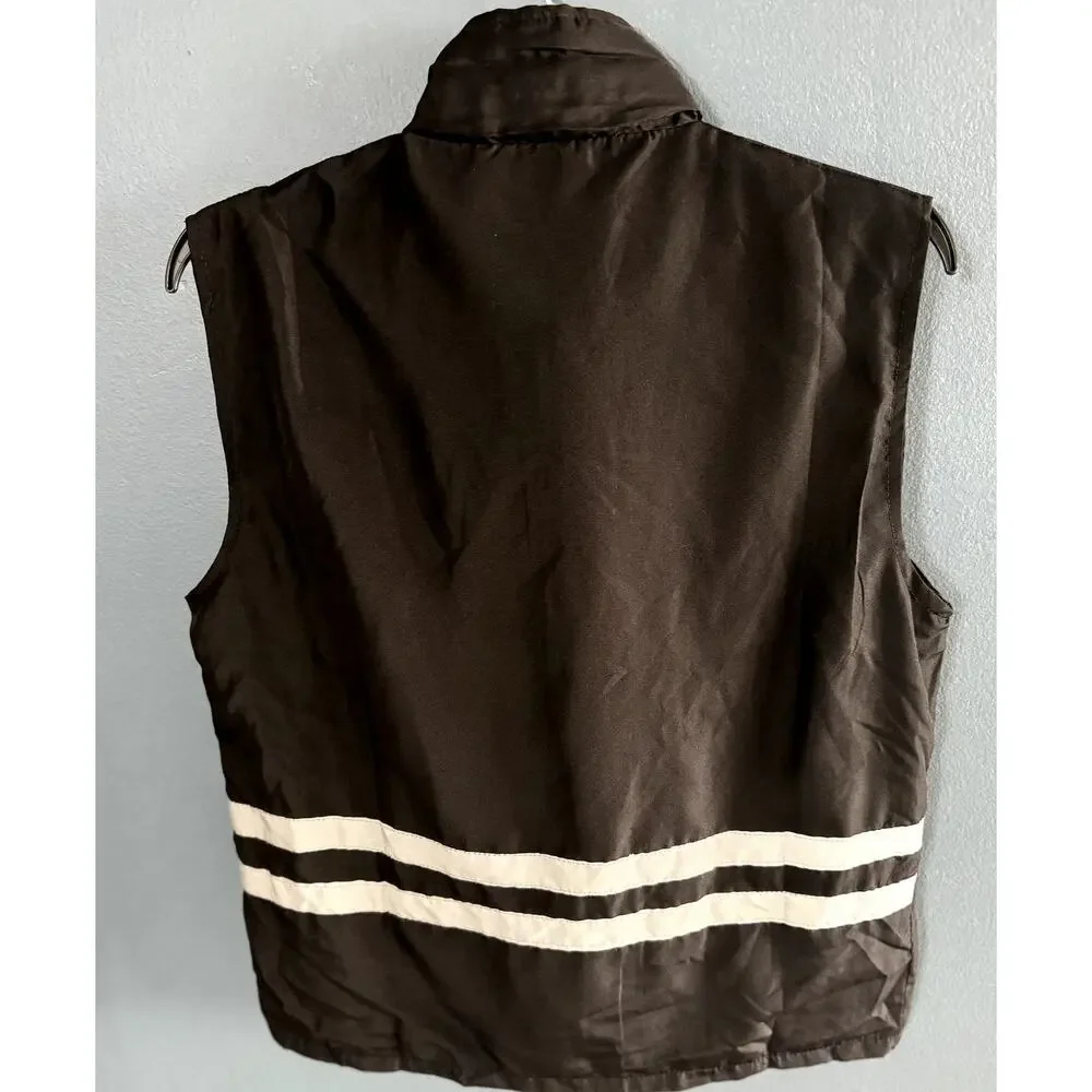 Mens Black Dream TSchunyifang Zipper Front Sleeveless Vest Size Large - Picture 2 of 8